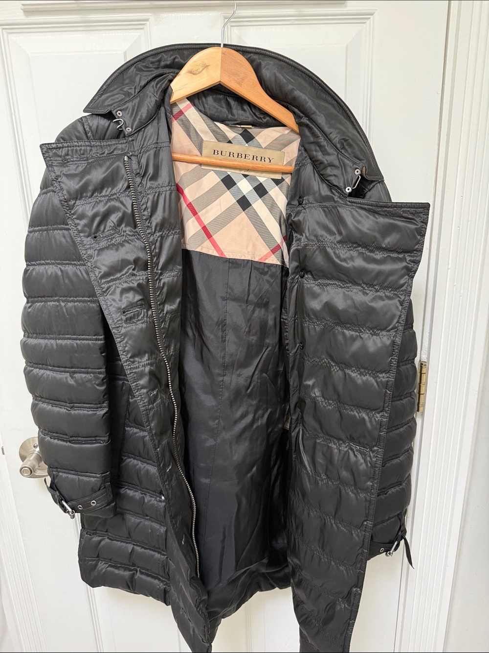 Burberry Black Quilted Hooded Puffer Coat